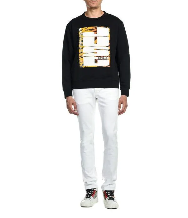 Just Cavalli Graphic Print Crewneck Sweater