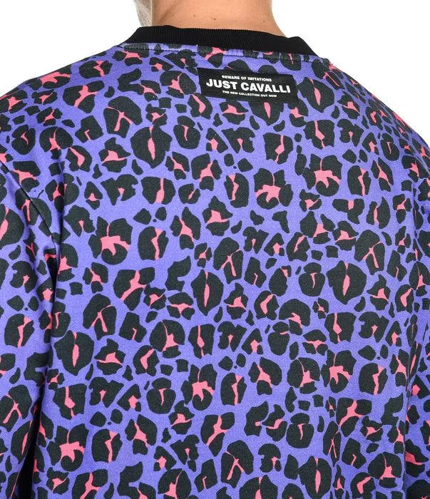 Just Cavalli Leopard Print Crewneck Sweater