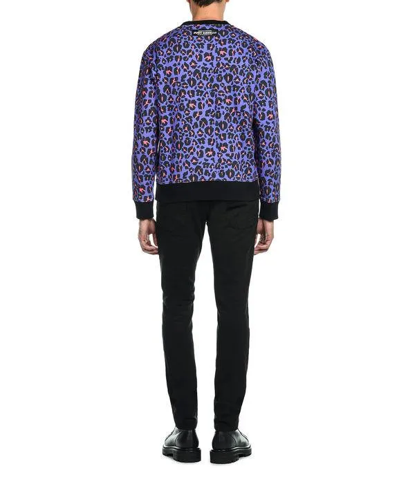 Just Cavalli Leopard Print Crewneck Sweater