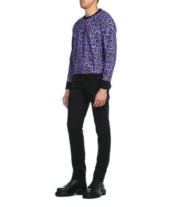 Just Cavalli Leopard Print Crewneck Sweater