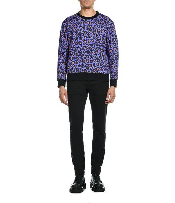 Just Cavalli Leopard Print Crewneck Sweater