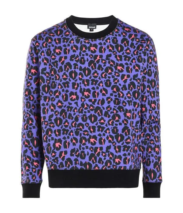Just Cavalli Leopard Print Crewneck Sweater