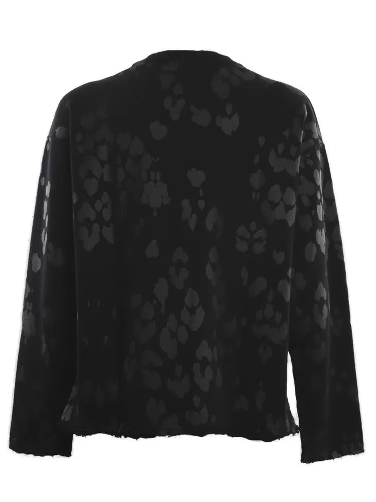 Just Cavalli Logo Patch Animal Print Sweater