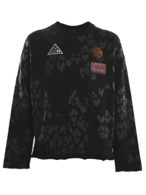 Just Cavalli Logo Patch Animal Print Sweater
