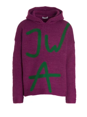 JW Anderson Logo Detailed Knitted Hoodie