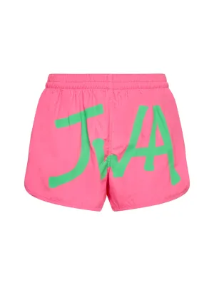 JW Anderson Logo Printed Curved Hem Swim Shorts