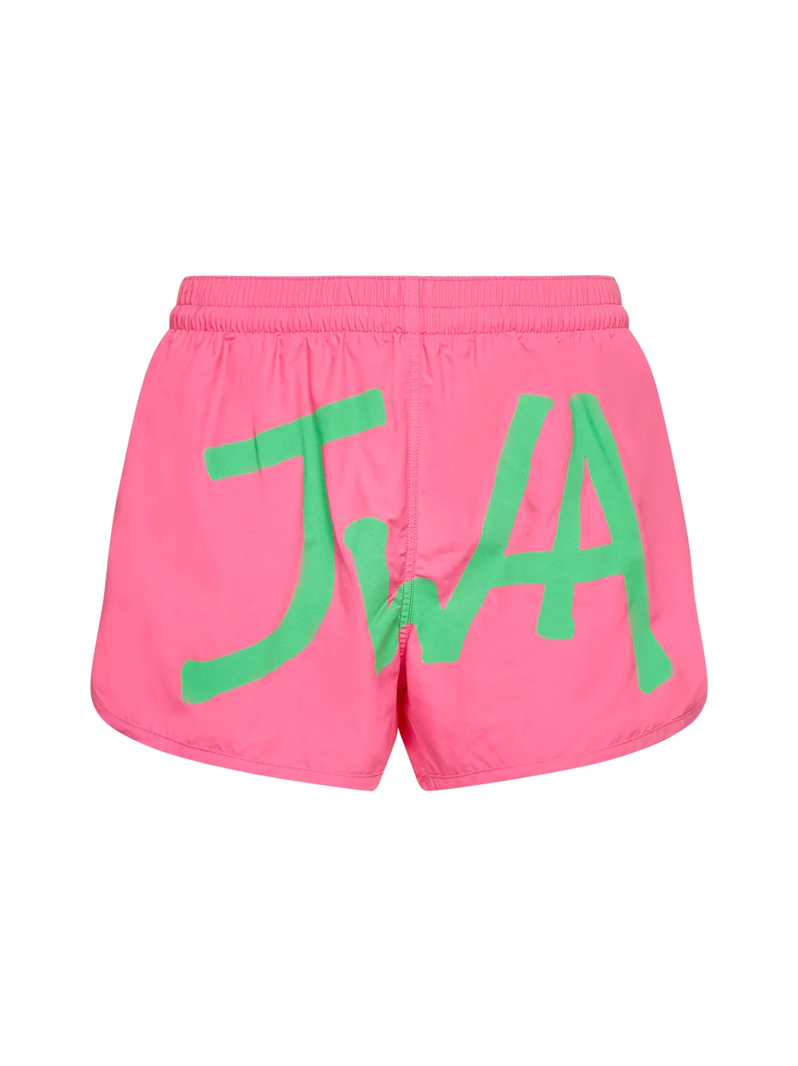 JW Anderson Logo Printed Curved Hem Swim Shorts