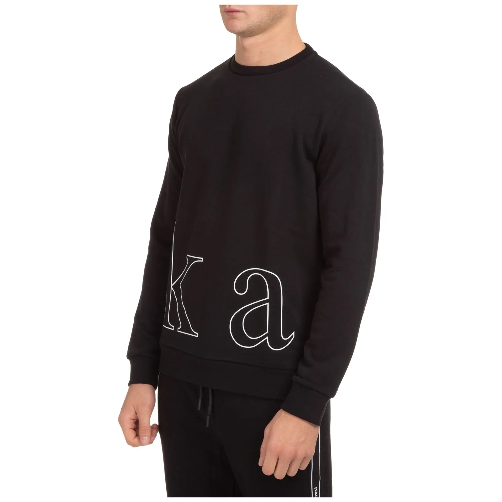 Karl Lagerfeld Logo Print Crewneck Sweater