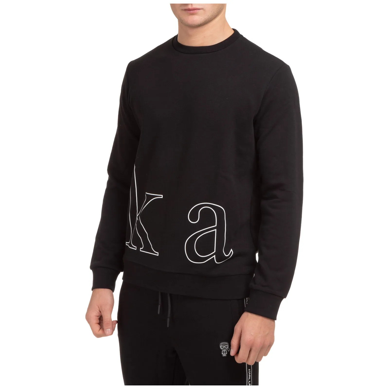 Karl Lagerfeld Logo Print Crewneck Sweater