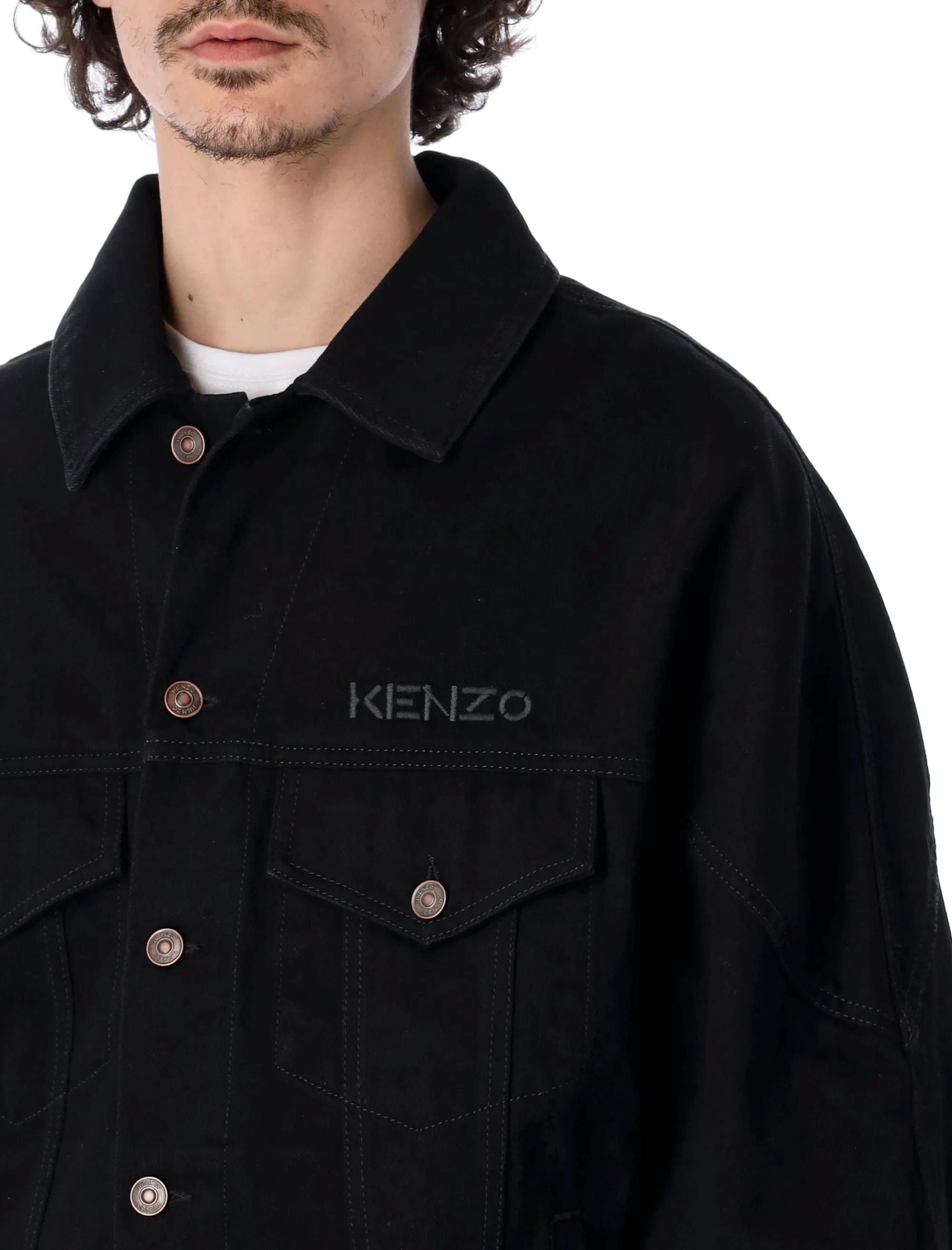 Kenzo Logo Embroidered Denim Jacket