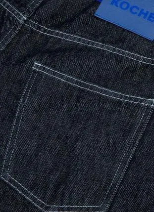 Koch Logo Patch Straight Leg Jeans