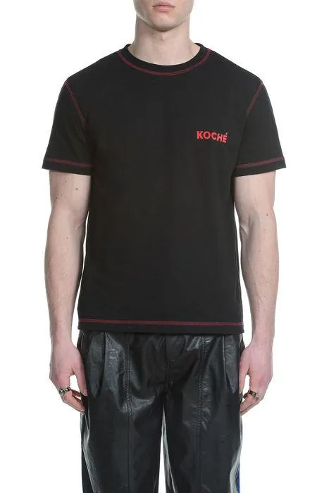 Koch Logo Printed Contrast Stitched T-Shirt