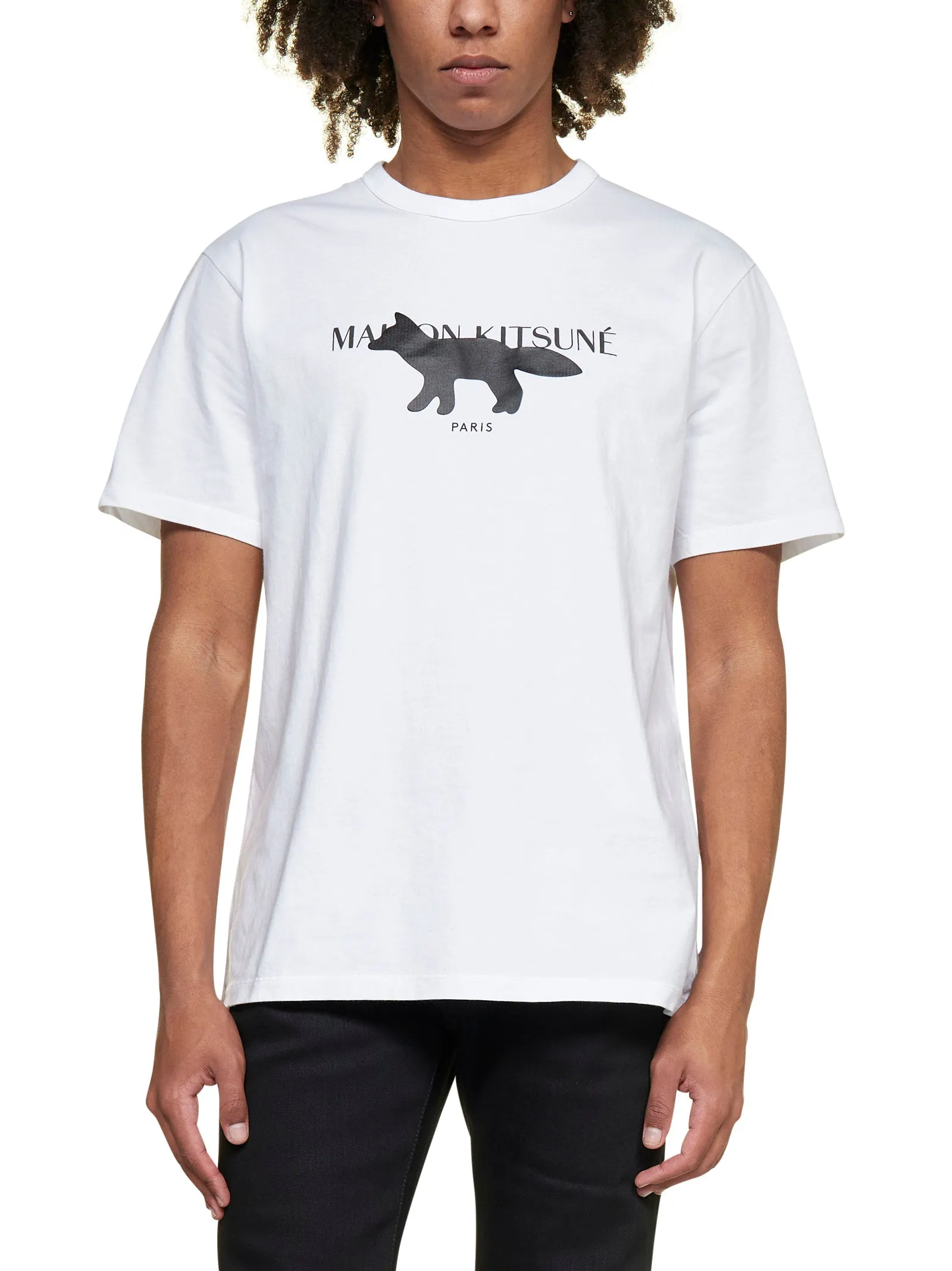 Maison Kitsun Fox Printed Crewneck T-Shirt