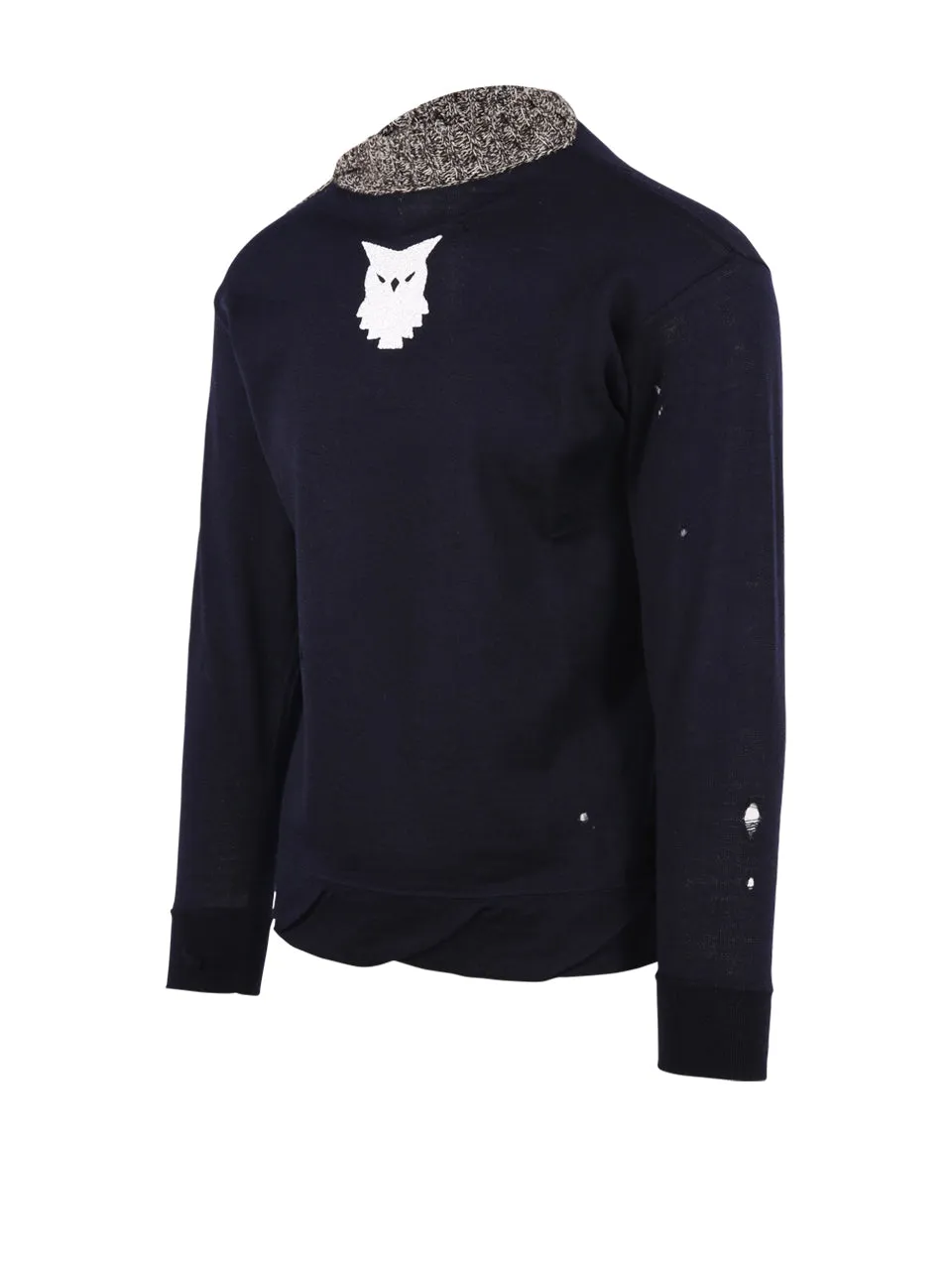 Maison Margiela Mockneck Bird Embroidered Sweater