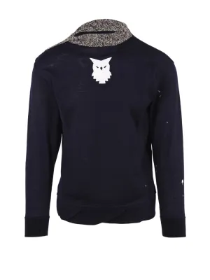 Maison Margiela Mockneck Bird Embroidered Sweater
