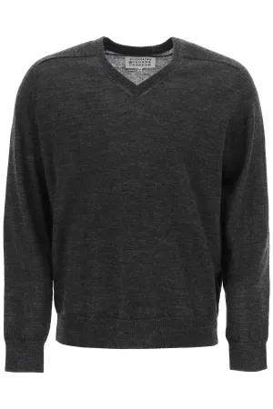 Maison Margiela Ribbed Hem Elbow Patch Sweater