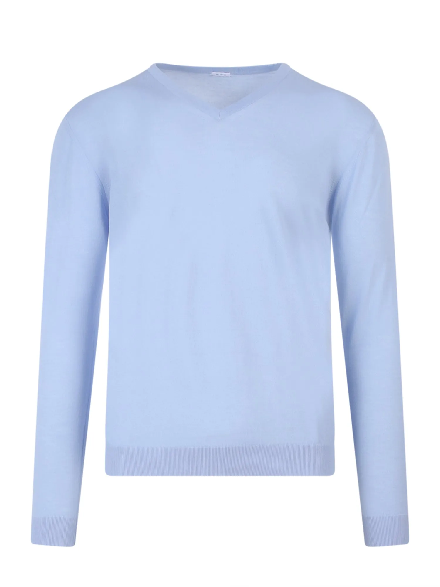 Malo V-Neck Ribbed Knit Long Sleeved Sweater