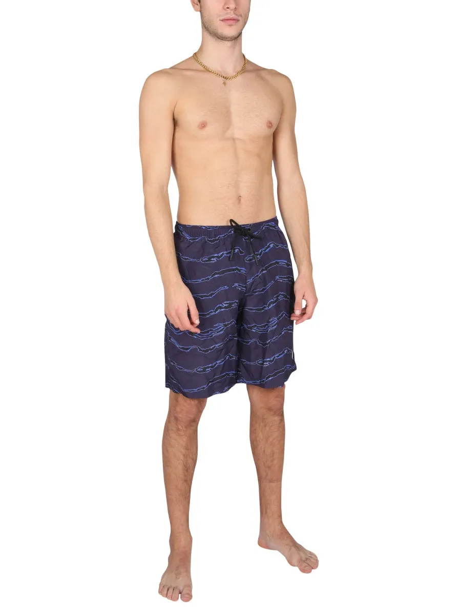 Marcelo Burlon County Of Milan Cross Embroidered Swim Shorts