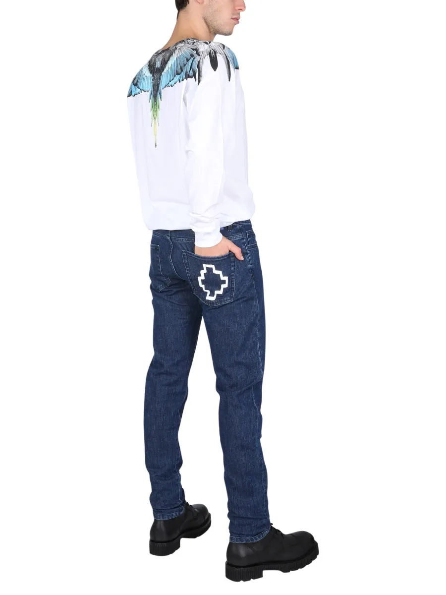 Marcelo Burlon County Of Milan Tempera Cross Jeans
