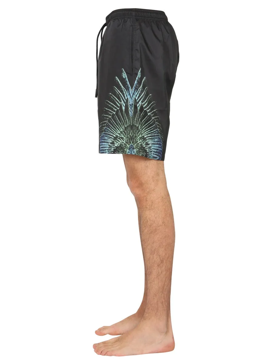 Marcelo Burlon County Of Milan Wings Print Swim Shorts