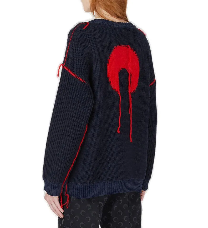 Marine Serre Moon Intarsia Knitted Jumper