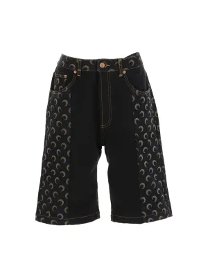 Marine Serre Moon Panelled Denim Shorts