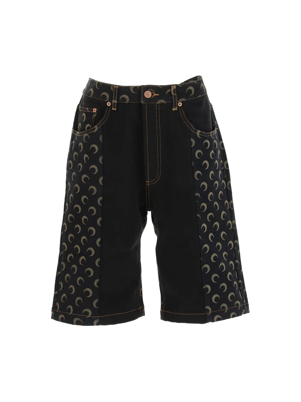 Marine Serre Moon Panelled Denim Shorts