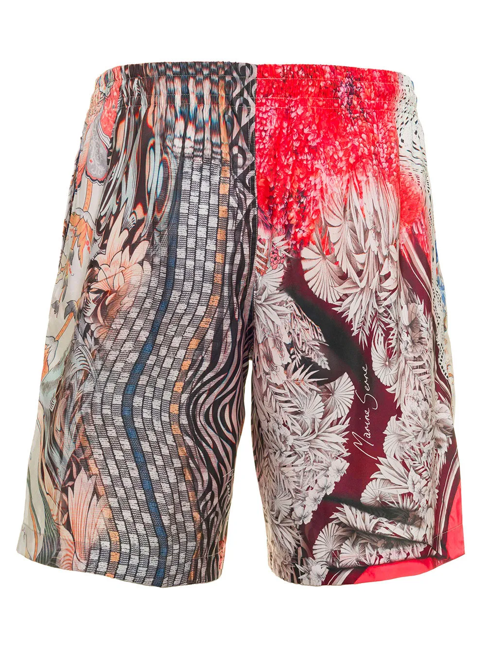 Marine Serre Motif Printed Elasticated Waist Swim Shorts