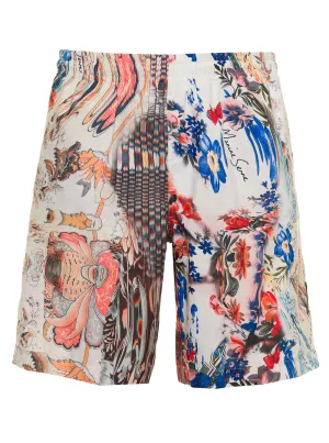 Marine Serre Motif Printed Elasticated Waist Swim Shorts