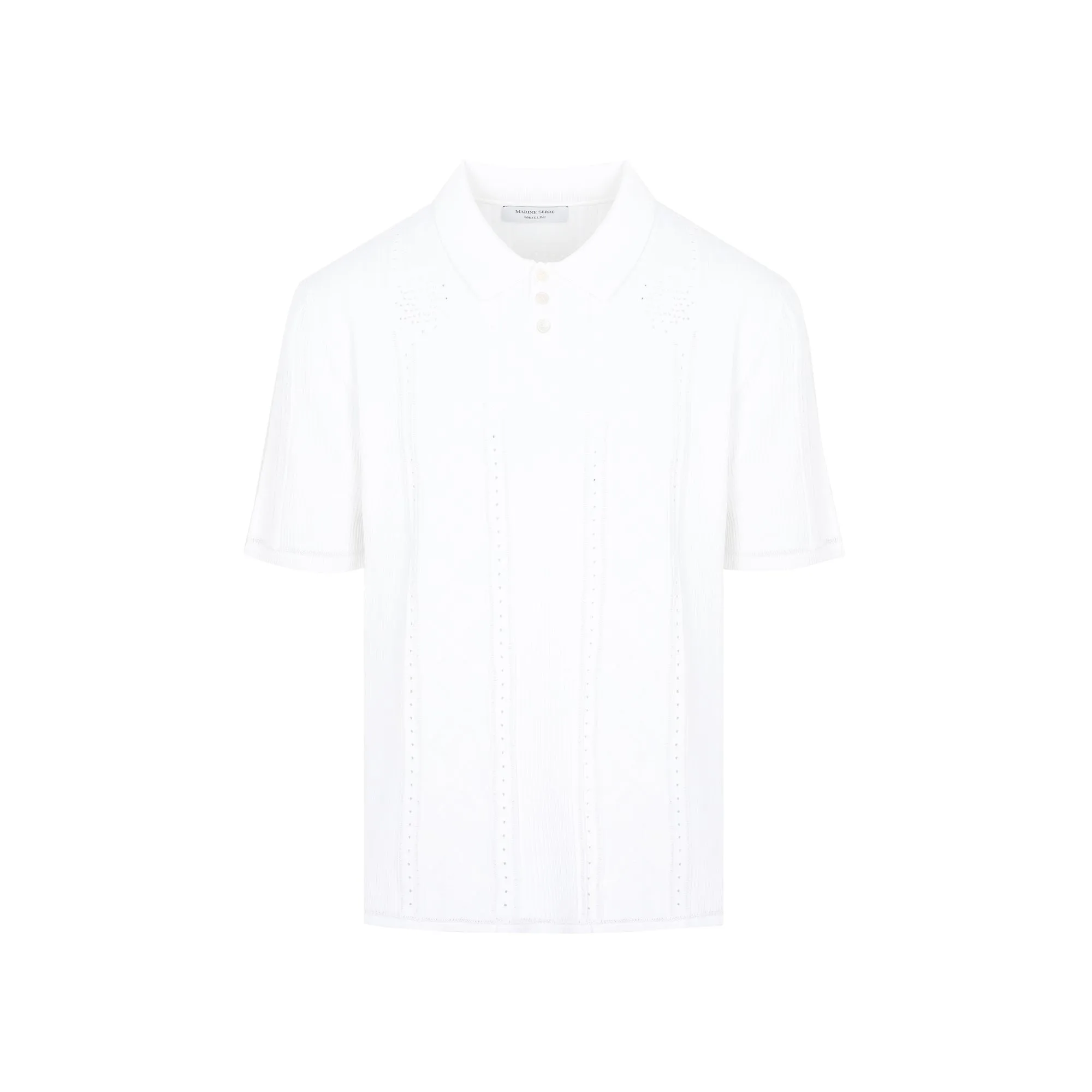 Marine Serre Straight Hem Knitted Polo Shirt