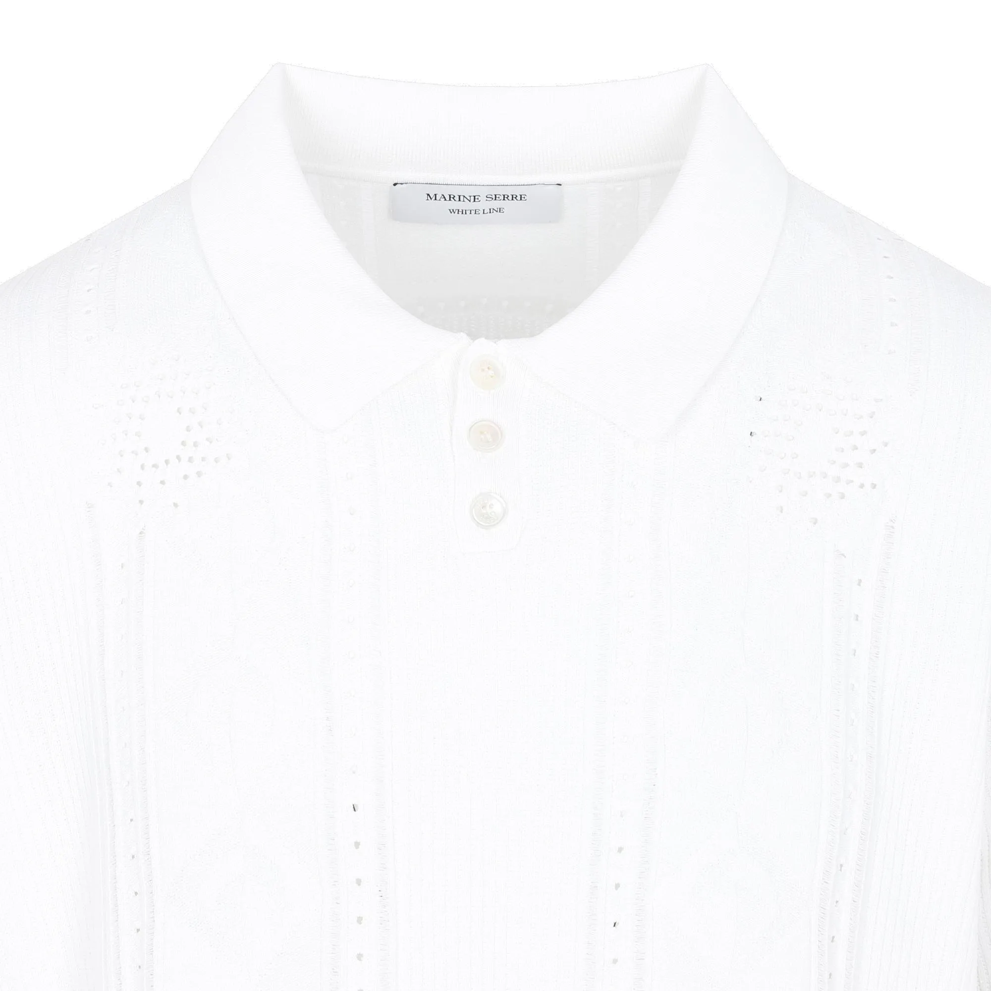 Marine Serre Straight Hem Knitted Polo Shirt