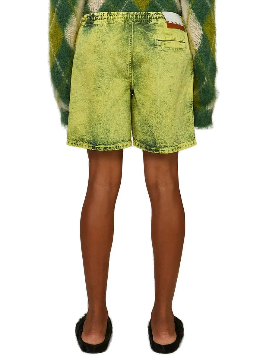 Marni Acid Washed Effect Denim Shorts