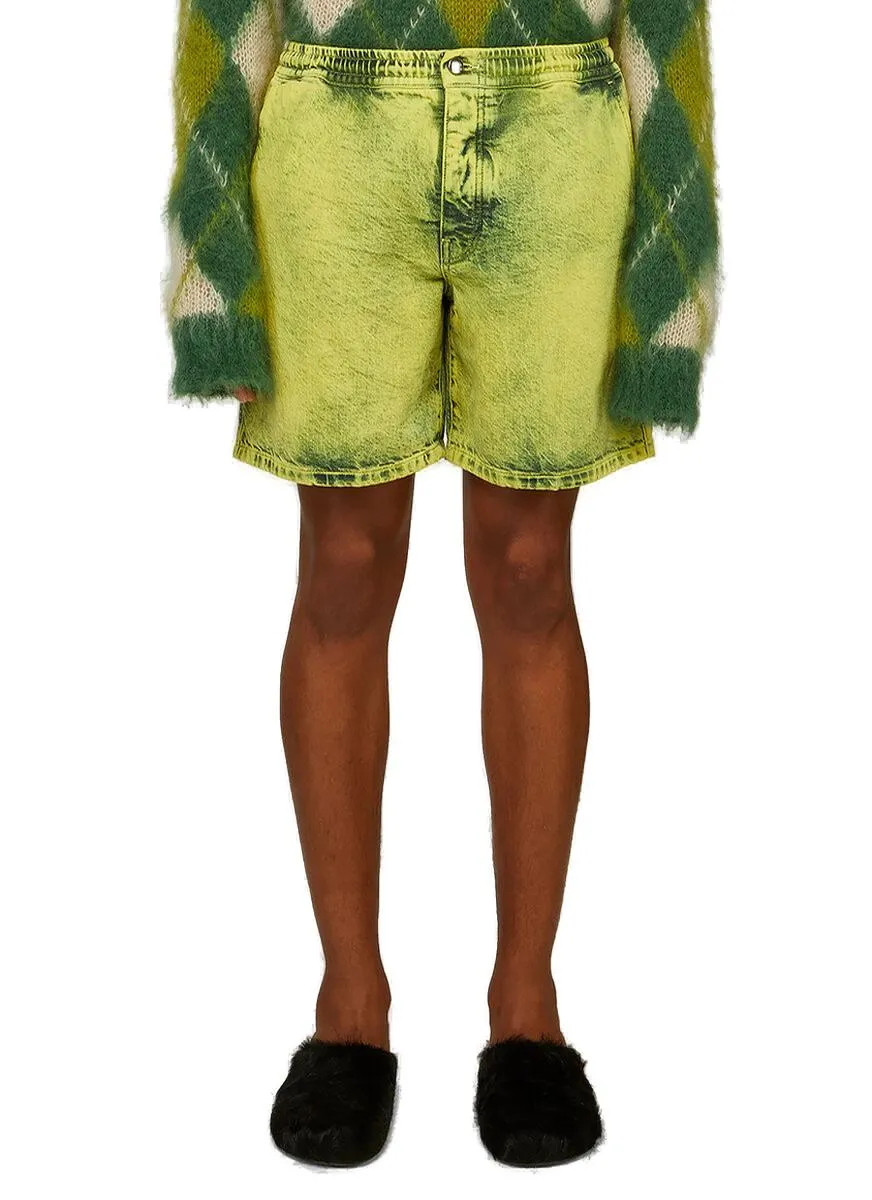 Marni Acid Washed Effect Denim Shorts