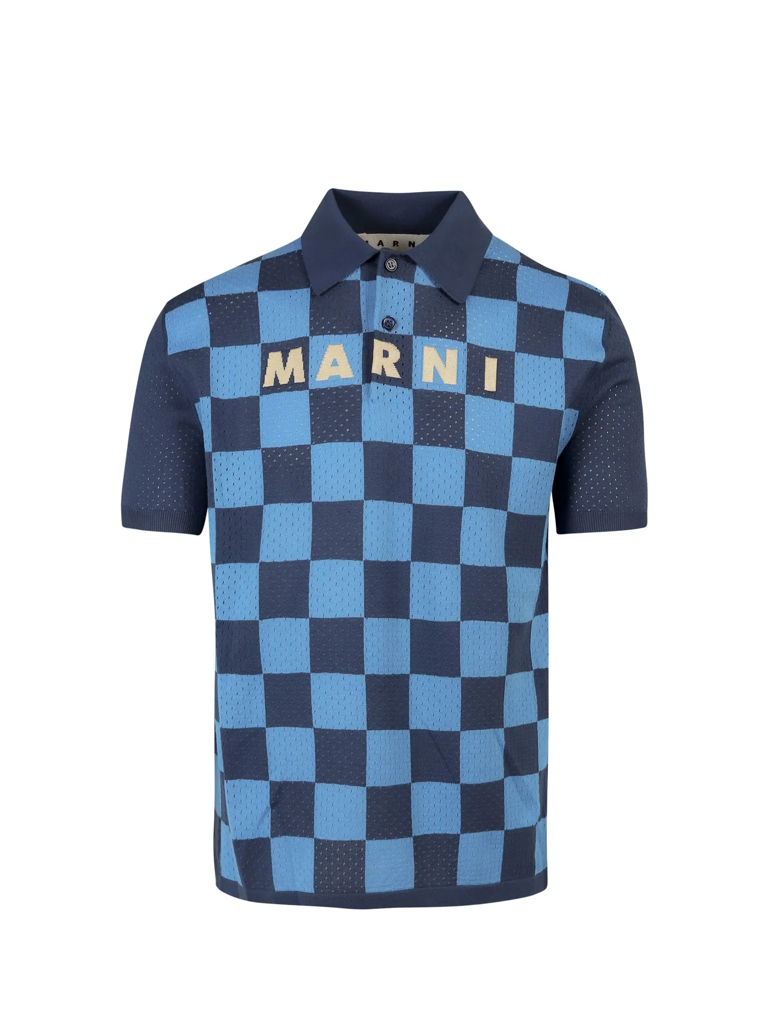 Marni Short-Sleeved Checked Polo Shirt