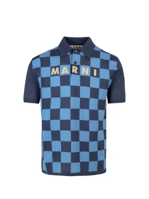 Marni Short-Sleeved Checked Polo Shirt