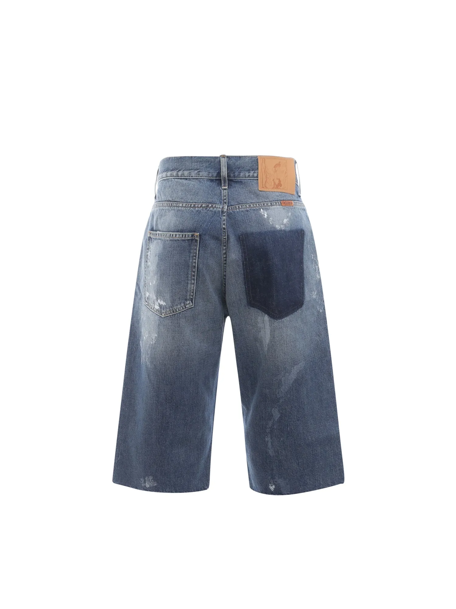 Martine Rose Logo Patch Bermuda Denim Shorts