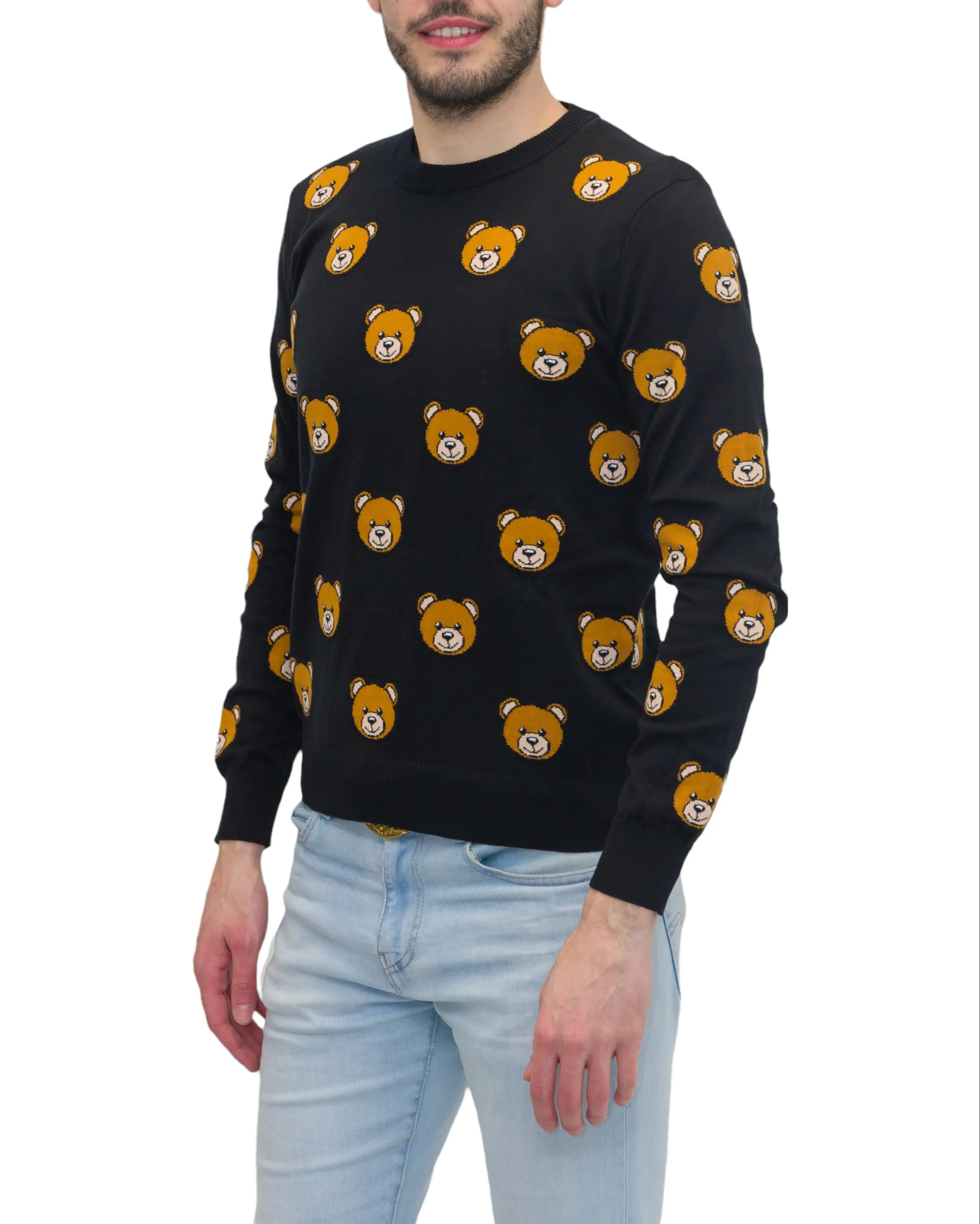 Moschino All-Over Teddy Bear Printed Sweater