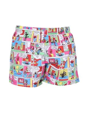 Moschino Allover Comics Printed Swim Shorts