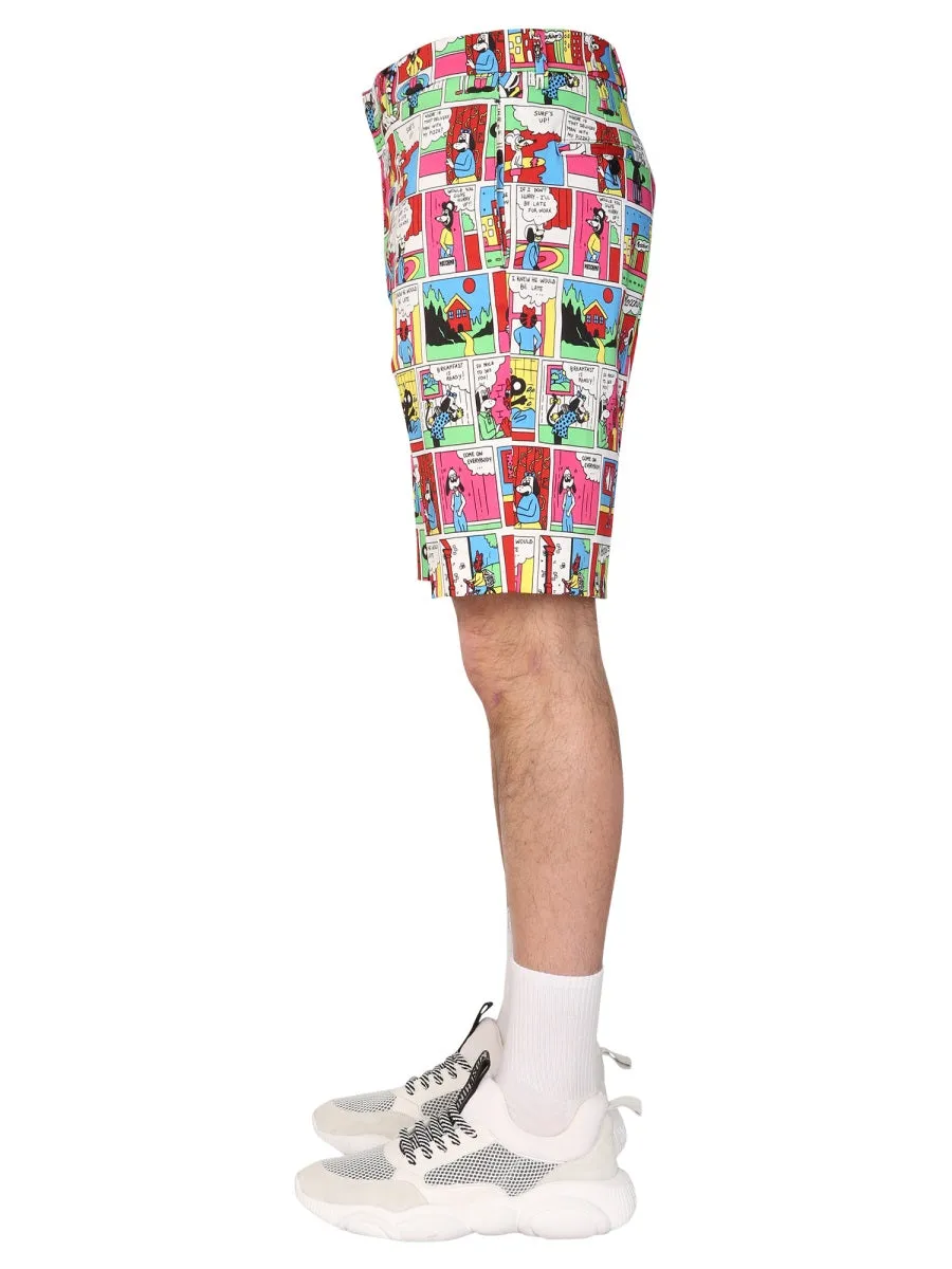 Moschino Comics Print Bermuda Shorts