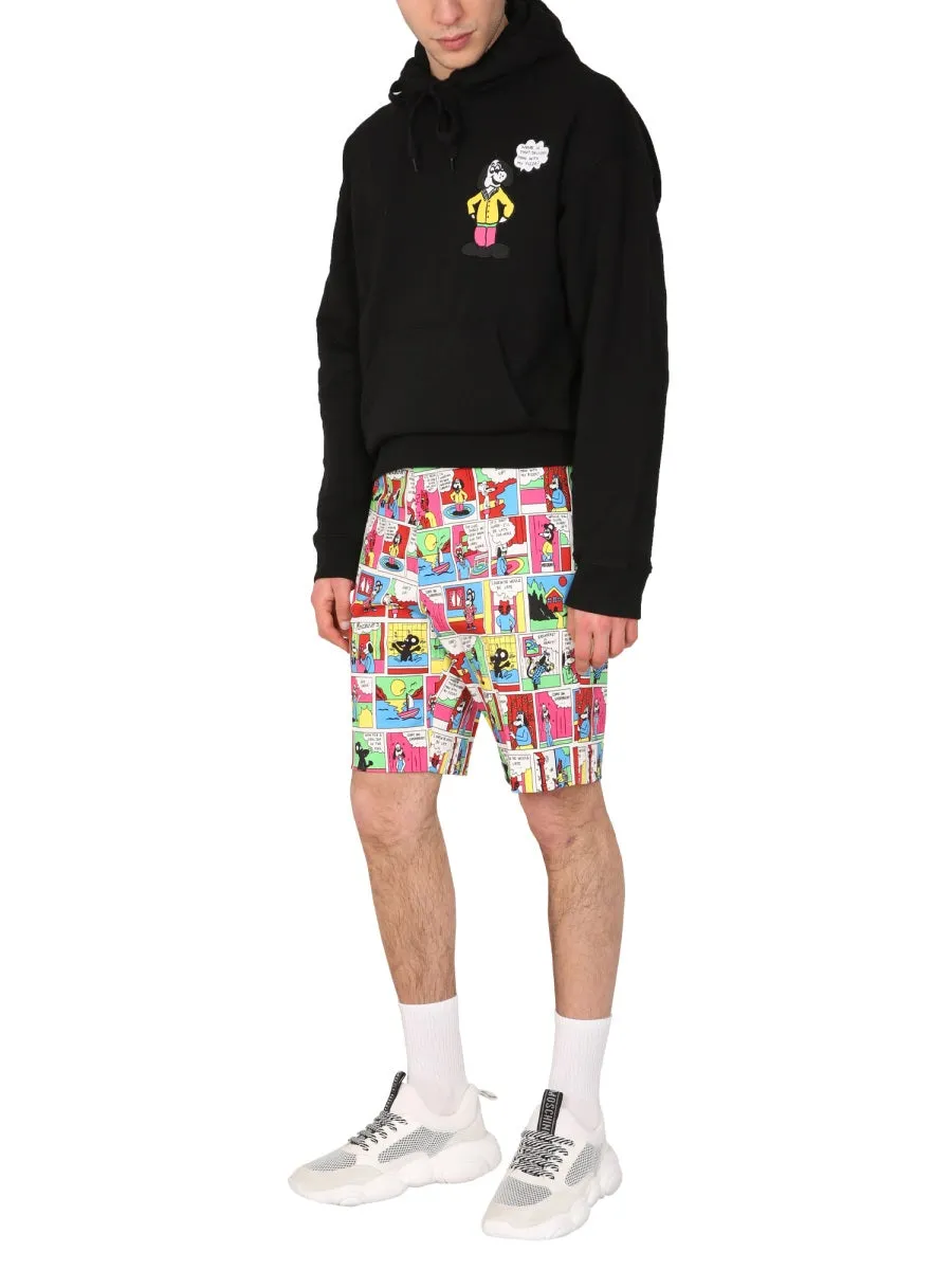 Moschino Comics Print Bermuda Shorts