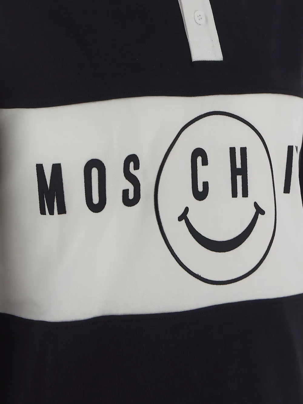 Moschino Logo Printed Long-Sleeved Polo Shirt
