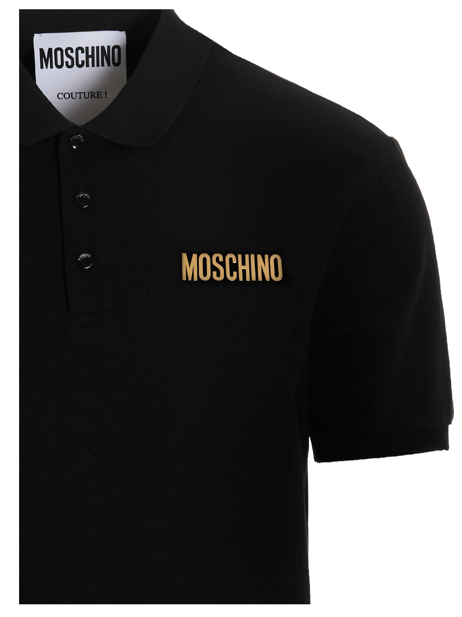 Moschino Logo Printed Straight Hem Polo Shirt