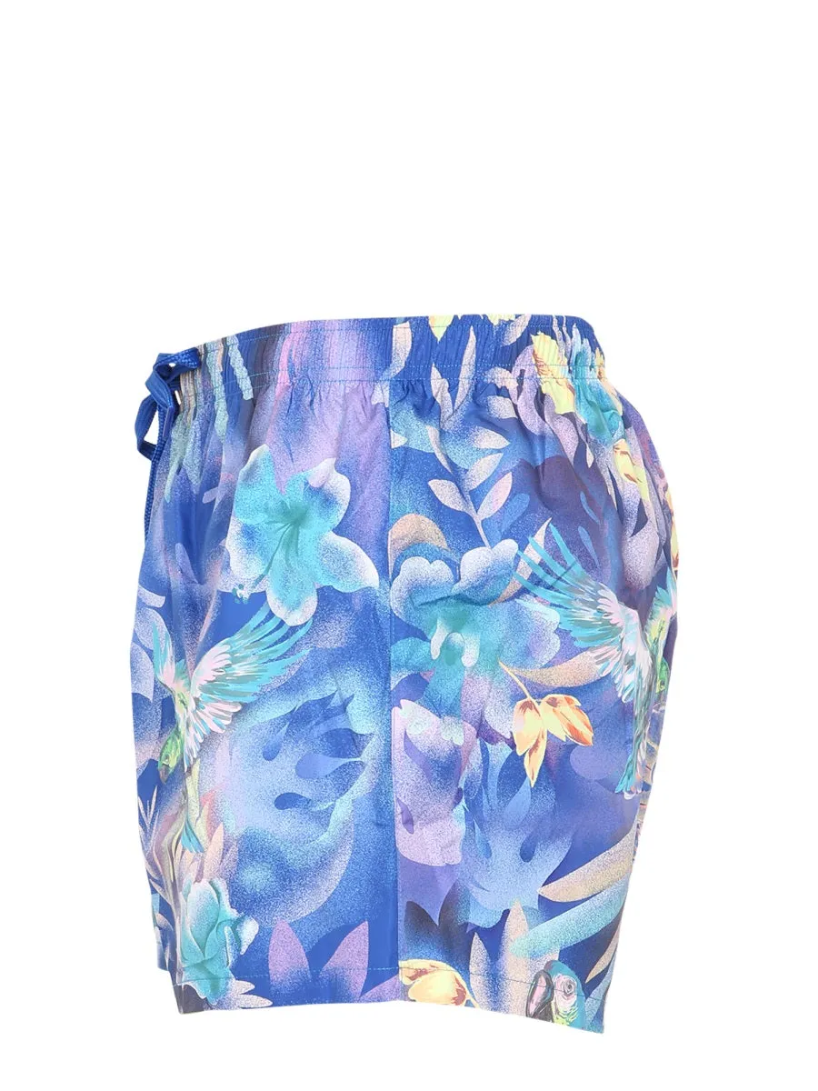 Moschino Printed Drawstring Swim Trunks