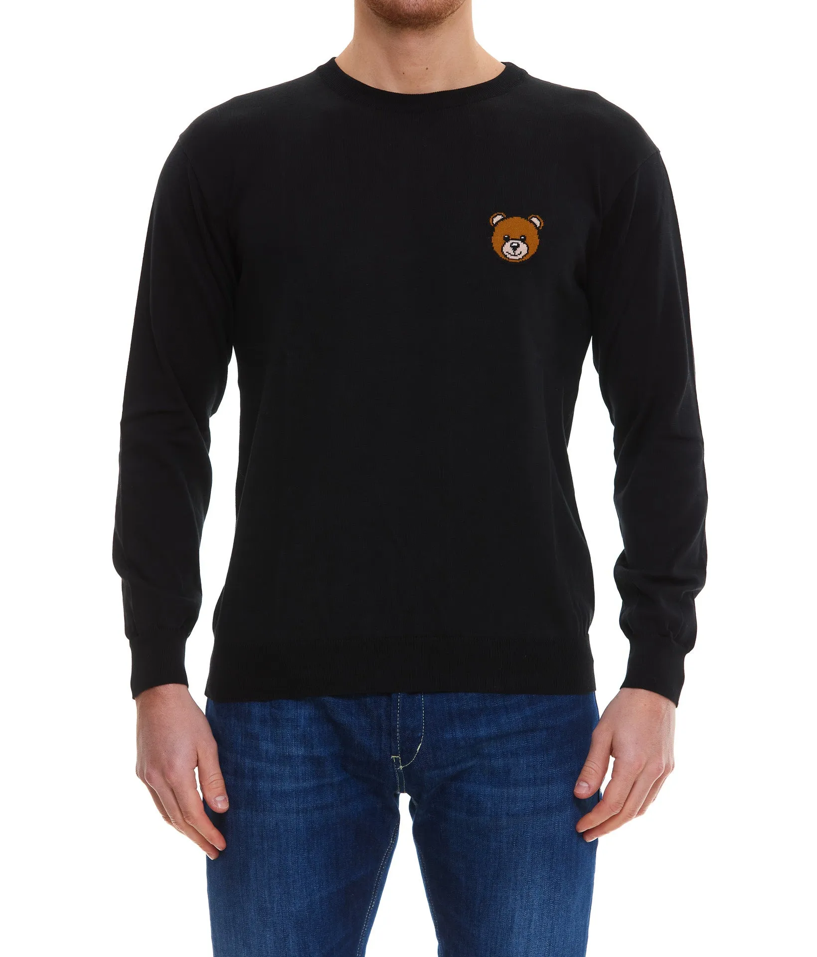 Moschino Teddy Bear Intarsia Crewneck Sweater