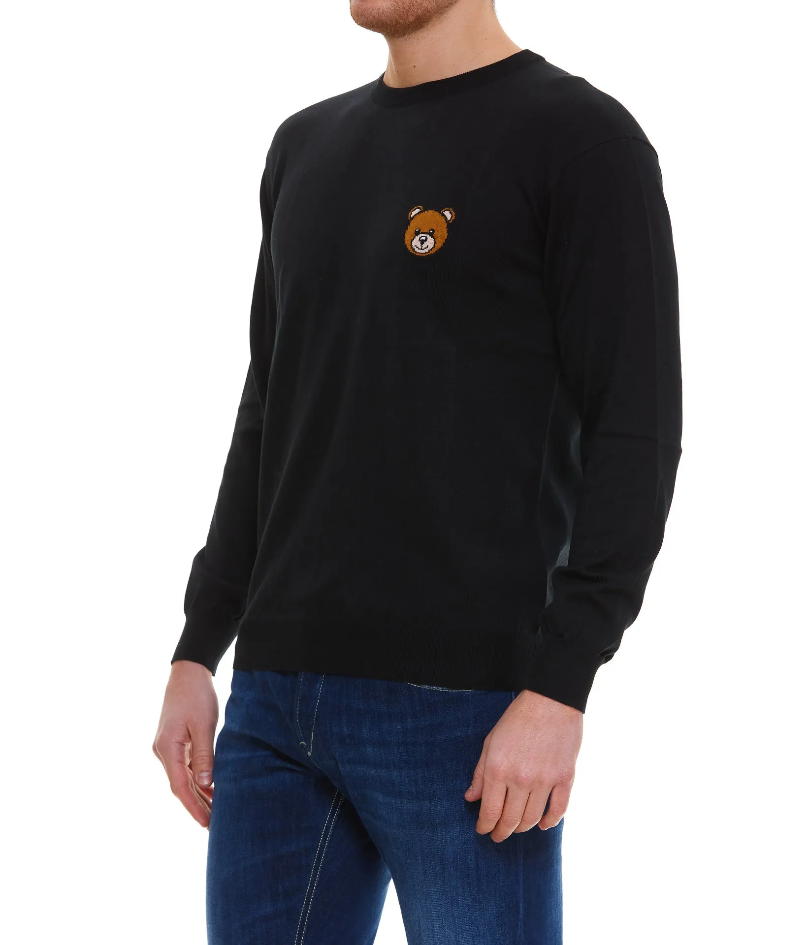 Moschino Teddy Bear Intarsia Crewneck Sweater