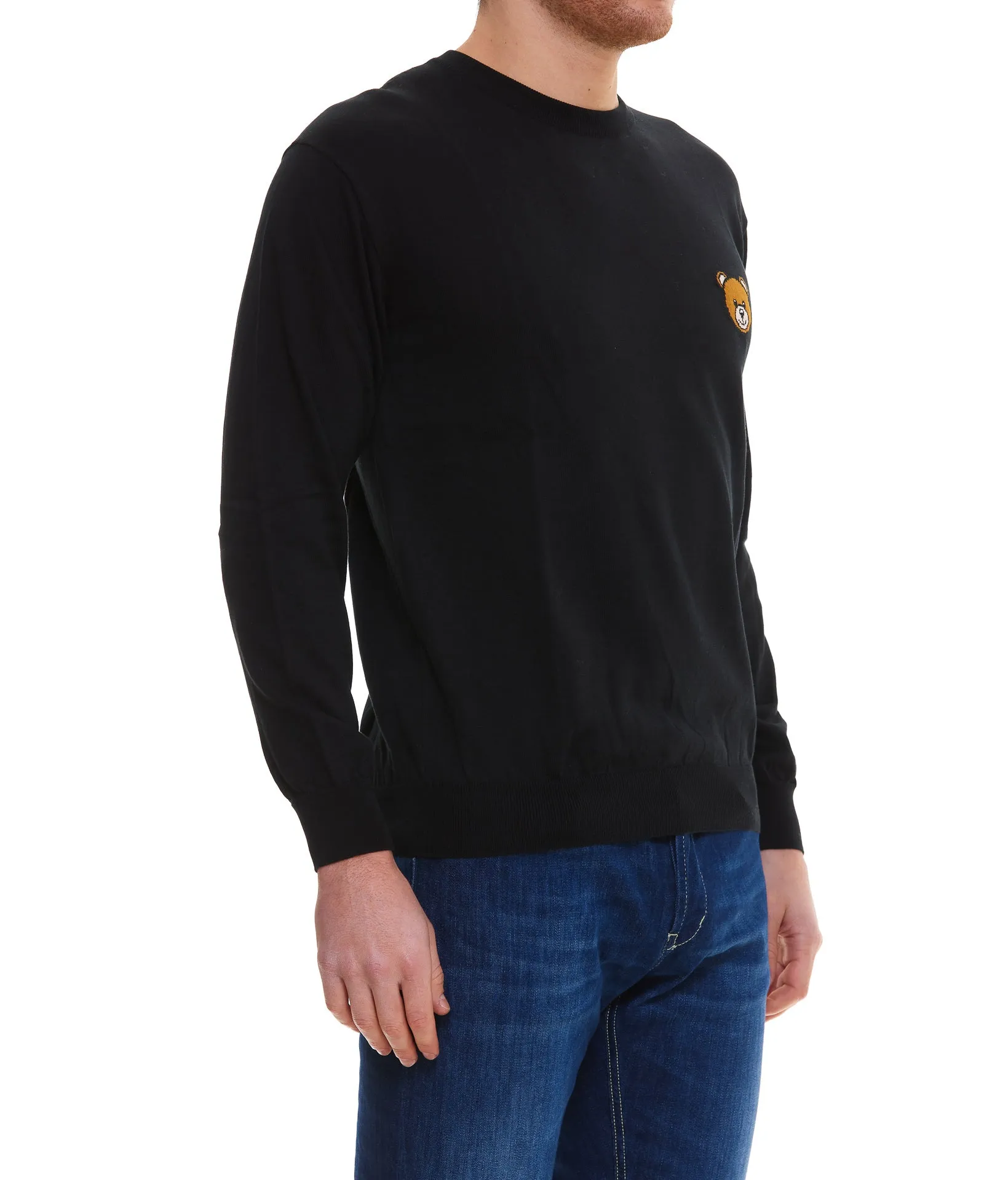 Moschino Teddy Bear Intarsia Crewneck Sweater