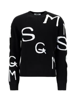 MSGM Allover Logo Knitted Jumper