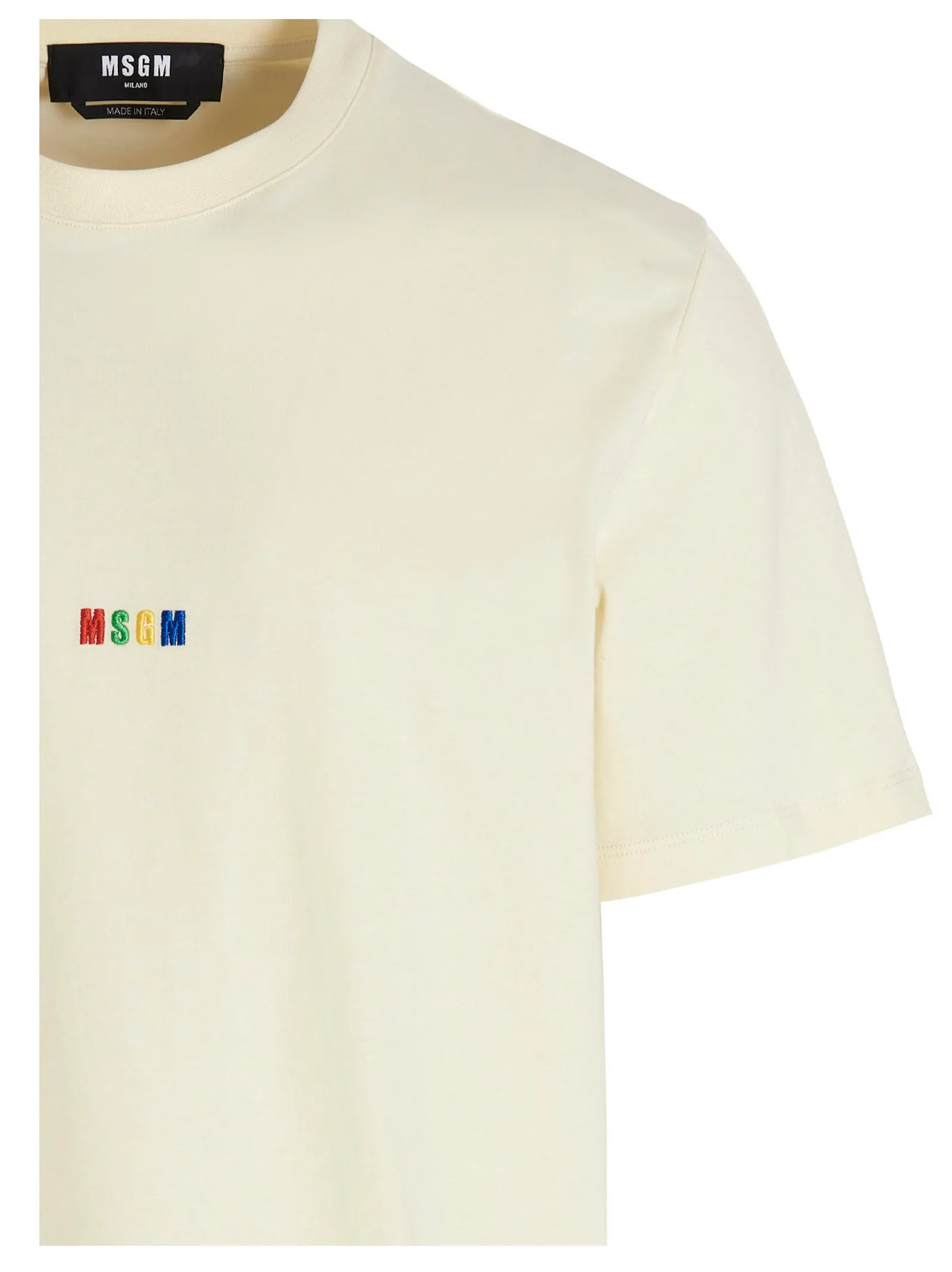 MSGM Logo Embroidered Crewneck T-Shirt