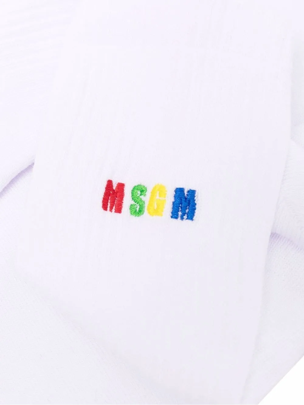 MSGM Logo Embroidered Ribbed Socks