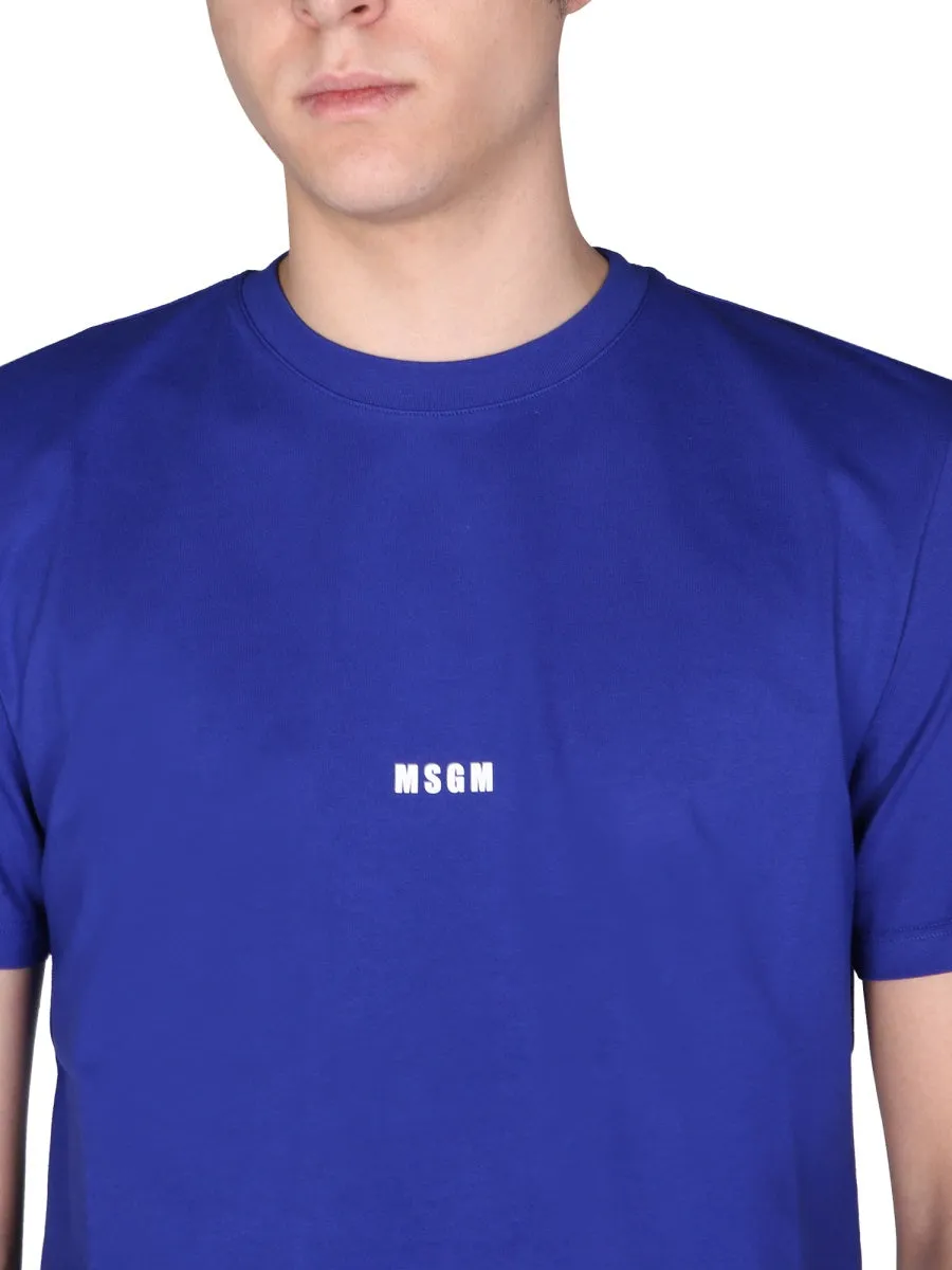 MSGM Logo Printed Crewneck T-Shirt